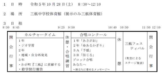 10.27文化祭プロブラム